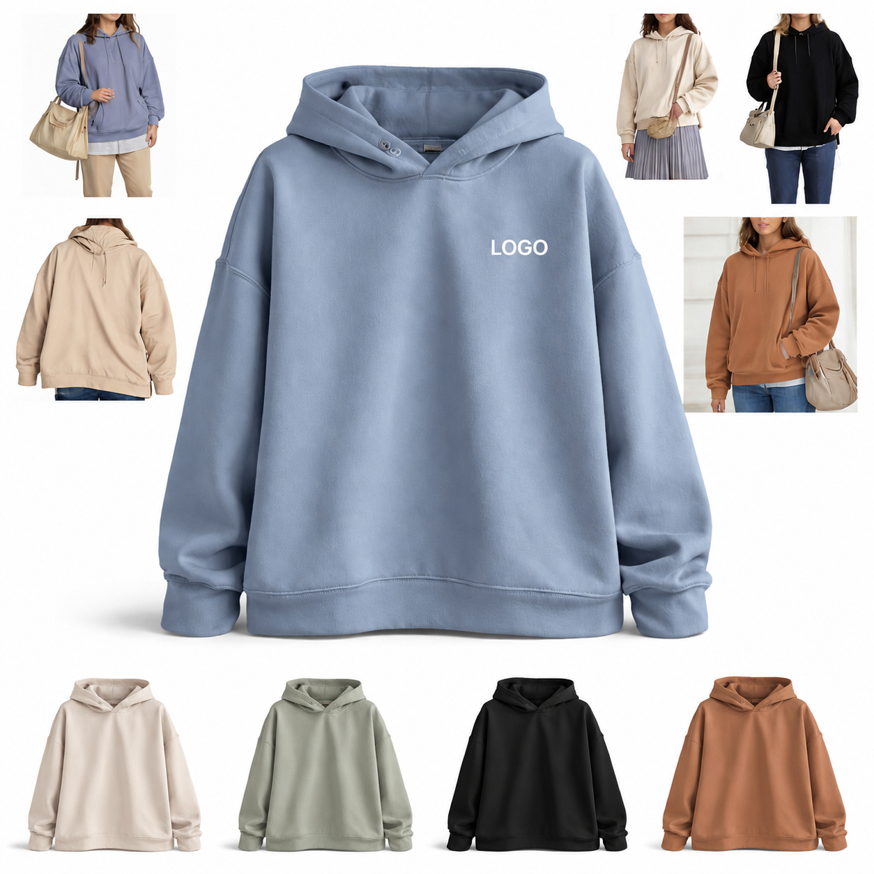 CozyBlend Oversized Long Sleeve Pullover Hoodie