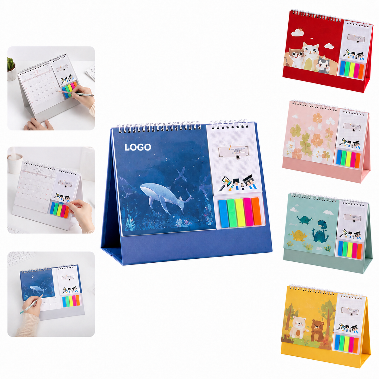 Stand-Up Monthly Desktop Planner Calendar with Memo Pages