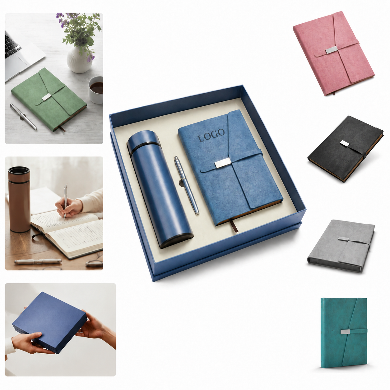 Faux Leather Journal & Insulated Stainless Steel Tumbler Gift Set