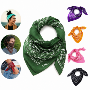 Vibrant Paisley Print Polyester Bandana Scarf