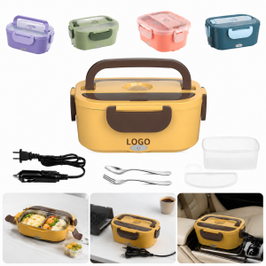 Dual-Voltage 1.5L Electric Heated Lunch Box Set with Insulated Carry Bag