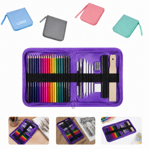 ProSketch 24-Piece Drawing & Sketching Pencil Set with Canvas Storage Bag (Multiple Colors)