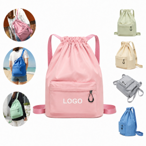 Water-Resistant Nylon Drawstring Gym Backpack