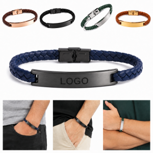 Stainless Steel Sweat-Stamped Button Bracelet